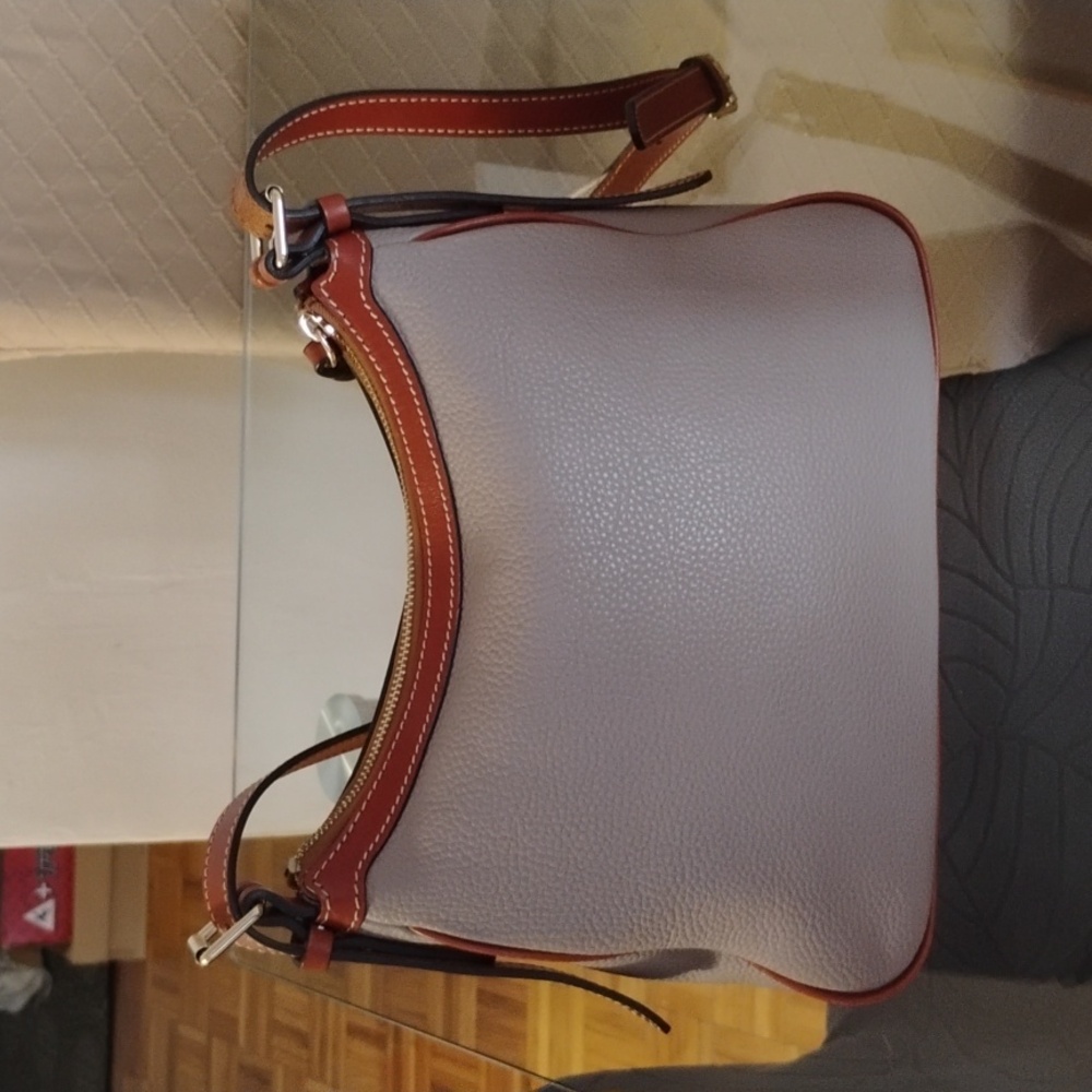 Dooney & Bourke Taupe and Brown Crossbody Bag - Picture 2 of 7